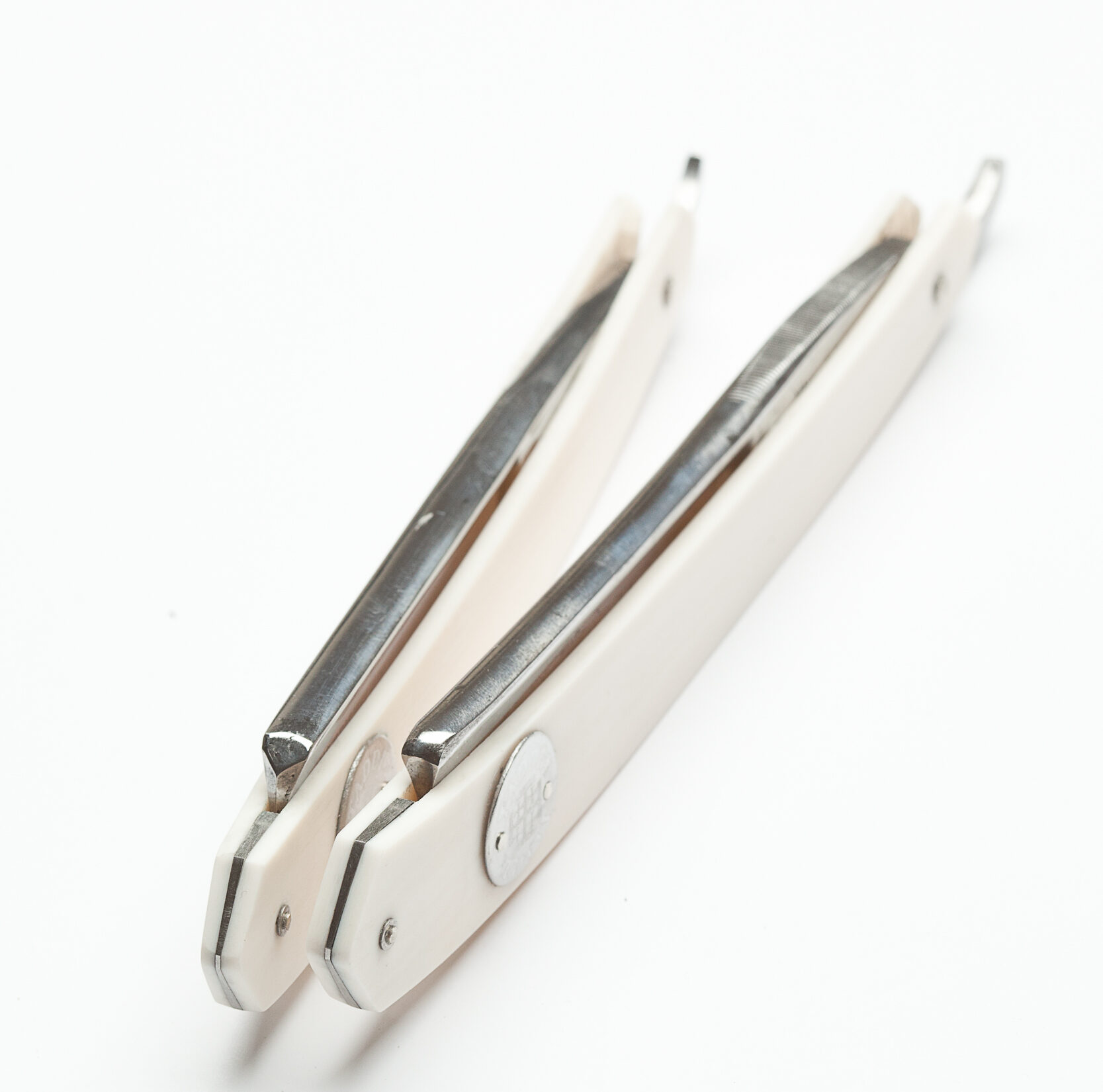 Adorned Faux Ivory Straight Razor Handles