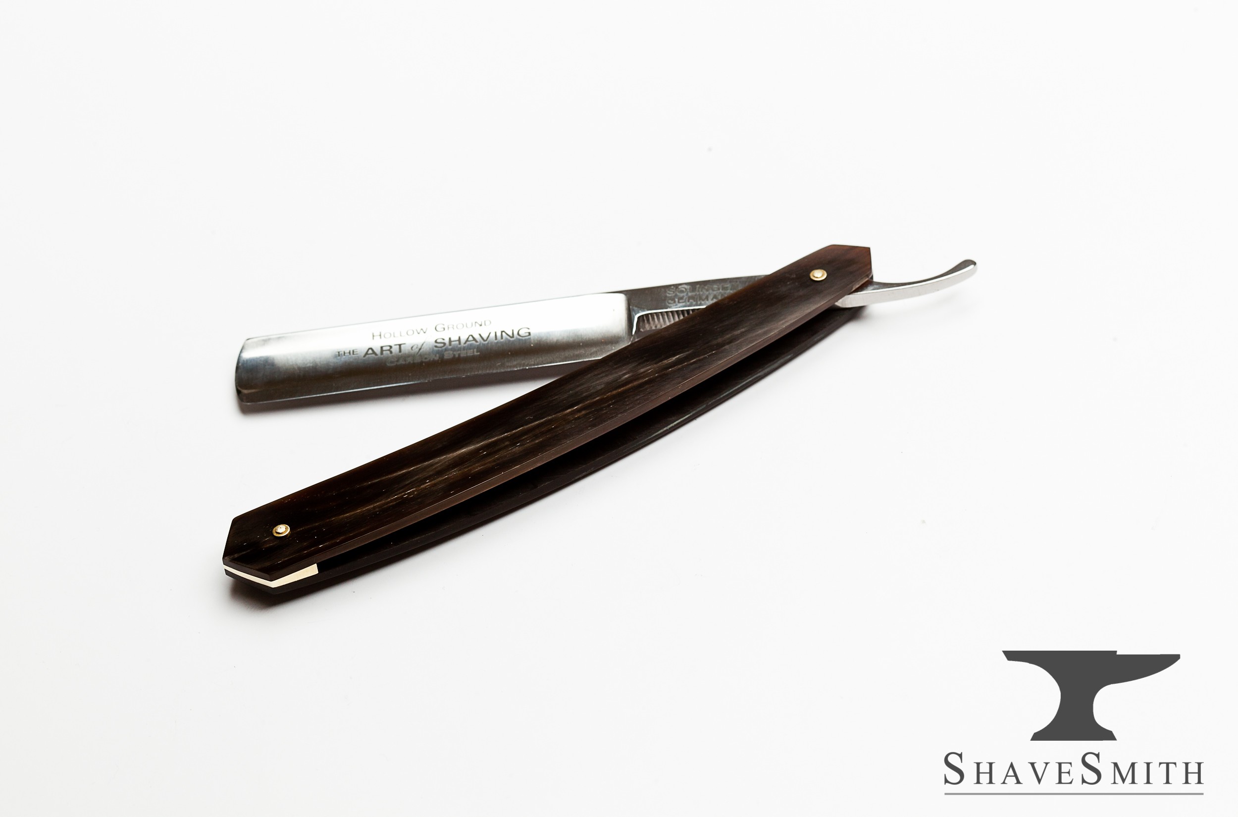 Brass Wedge and Ox Horn Straight Razor ShaveSmith