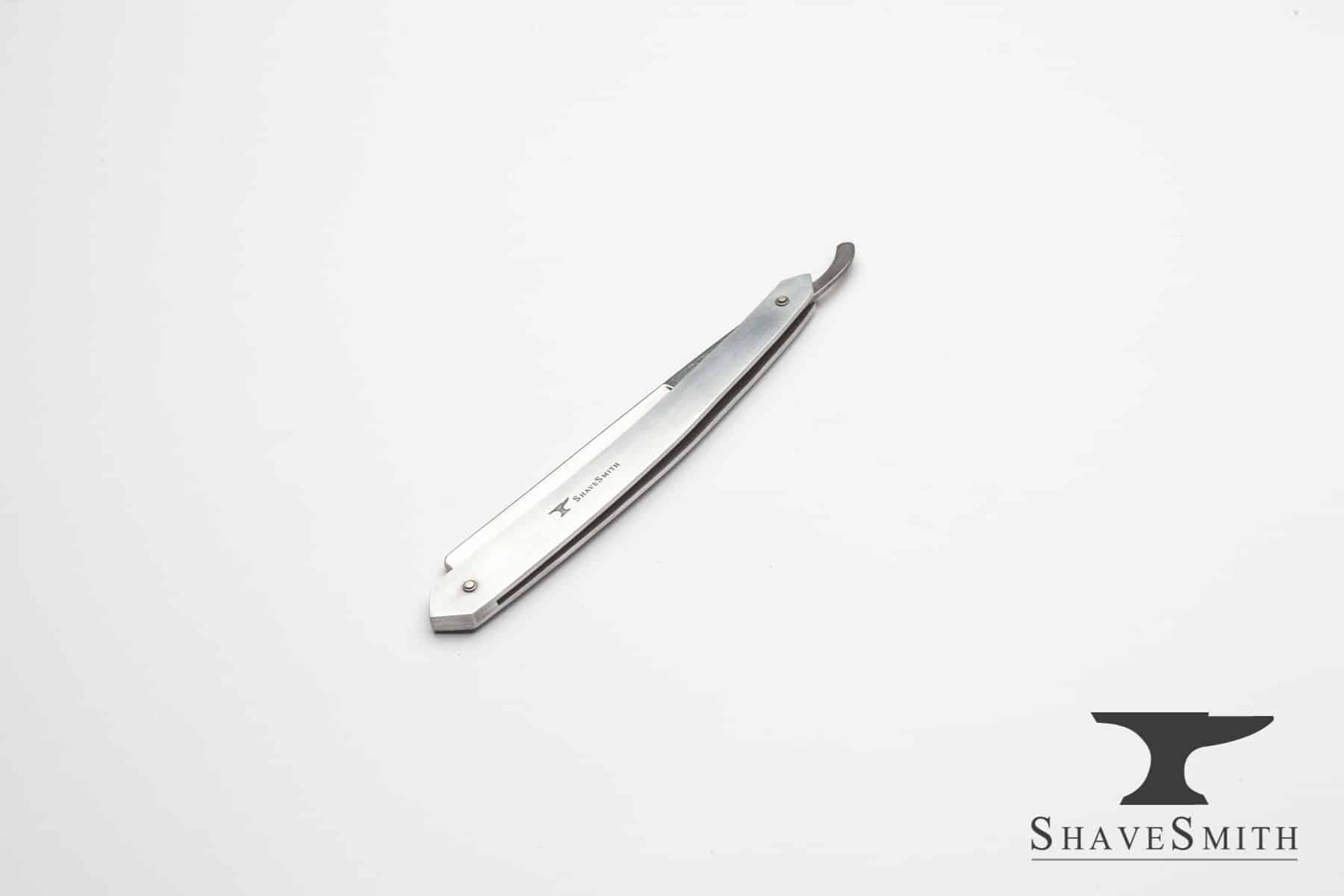 "SPIKE" wedge vintage razor set in custom metal handles