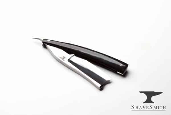 A recent interpretation of an 1800’s classic Sheffield design, often called the “For Barber’s Use”. A name given to the largest blades made by the English razor makers, affectionately known as choppers. Keen shaver, nice grind, and a beautiful junction between polished steel, ox horn, and a subtle engraving as a reminder of those who mean the most to us.