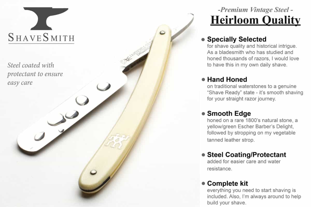 Shave Ready Henckels 5/8" Full Hollow Straight Razor Kit